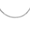 Collana Catena Groumette in Acciaio con Cristalli Baguette - Silver