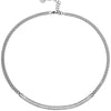 Collana Catena Groumette in Acciaio con Cristalli Baguette - Silver