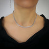 Collana Catena Groumette in Acciaio con Cristalli Squared - Silver