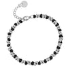 Bracciale con nodini in acciaio silver e black - Small -Beloved_gioielli