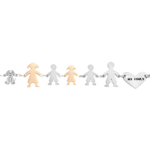 Bracciale Family Genitori + 2 Bimbi + Bimba anche con animali - con incisione -Beloved_gioielli