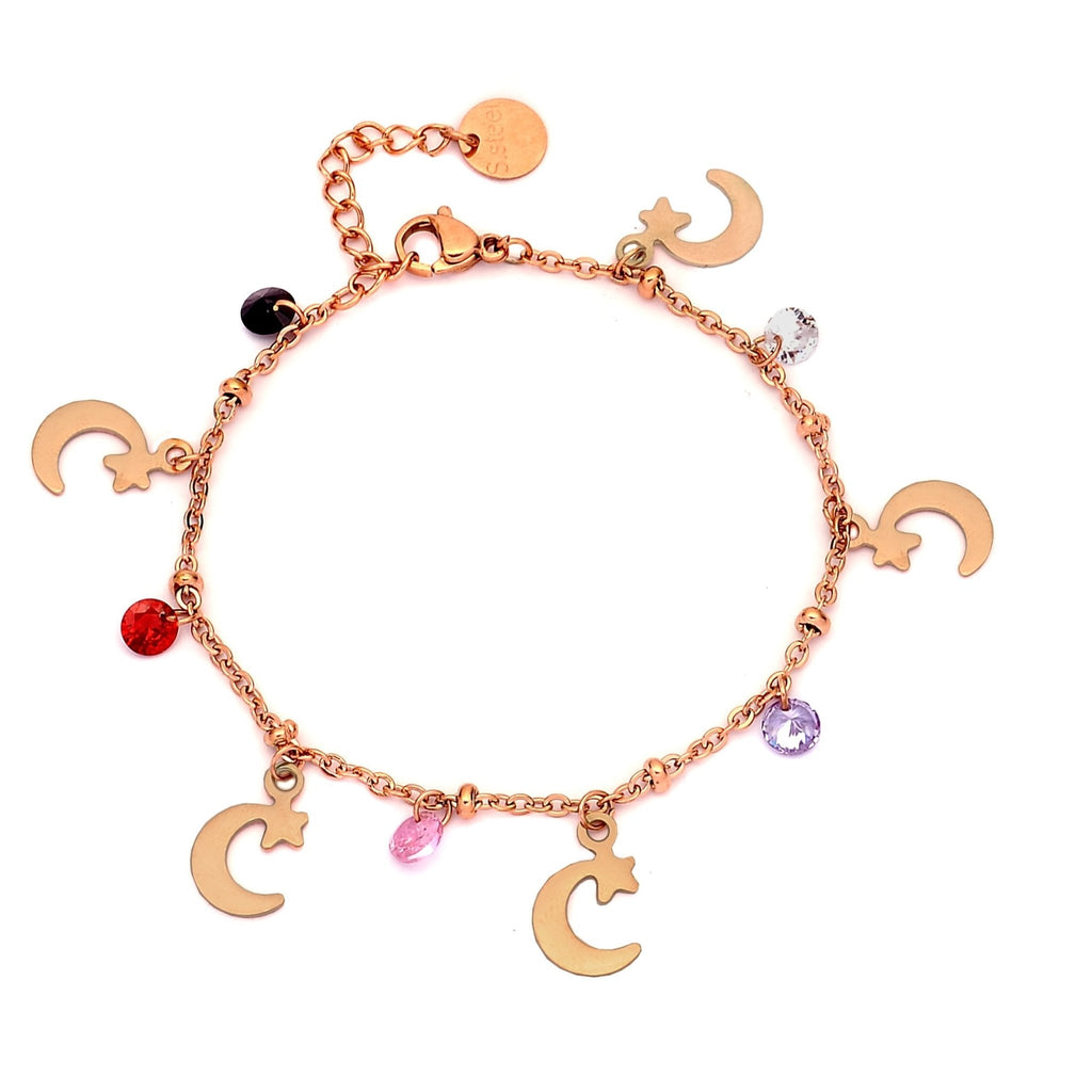 Bracciale Rainbow crystal - Lune rose gold -Beloved_gioielli