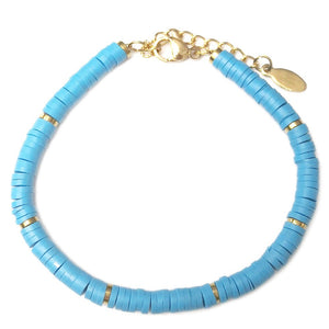 Bracciale SUMMER VIBES Rubber in acciaio - Gold e Azzurro -Beloved_gioielli